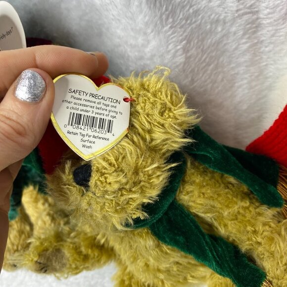 TY Attic Treasures Christmas Bear Lot of 4 - Peppermint, Laurel, Jangle,  Spruce - Picture 7 of 10